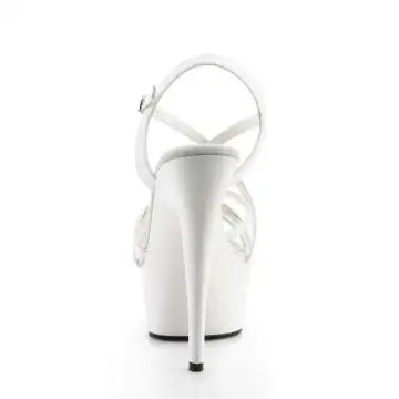 Bílé páskové sexy sandály DEL613/W/M | DELIGHT-613 Pleaser - zezadu