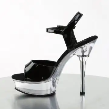 Taneční obuv na kovovém podpatku a platformě ALL609/B/C | ALLURE-609 Pleaser - z vnitřku