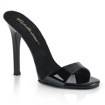 GALA01S/B/M černé pantofle na vysoké jehle | GALA-01S Fabulicious