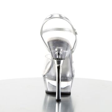 Průhledné a zdobené sexy sandály ALL650/C/RS | ALLURE-650 Pleaser - zezadu