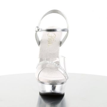 Průhledné a zdobené sexy sandály ALL650/C/RS | ALLURE-650 Pleaser - zepředu