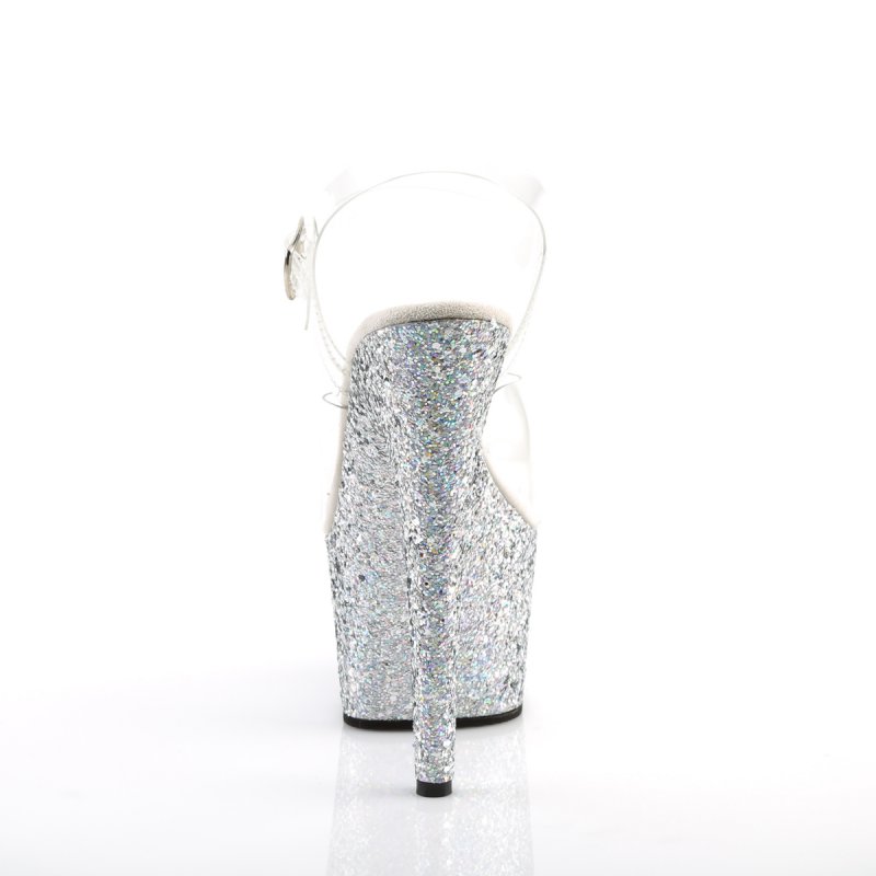 Stříbrné sexy boty ADO708LG/C/SG | ADORE-708LG Pleaser - zezadu