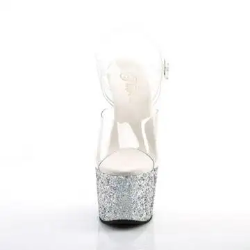 Stříbrné sexy boty ADO708LG/C/SG | ADORE-708LG Pleaser - zepředu