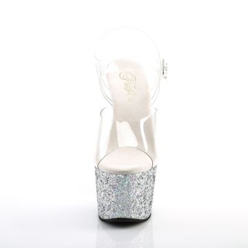 Stříbrné sexy boty ADO708LG/C/SG | ADORE-708LG Pleaser - zepředu