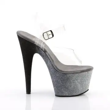 Šedé sexy sandály s třpytkami ADO708OMBRE/C/S-B | ADORE-708OMBRE Pleaser - z vnějšku