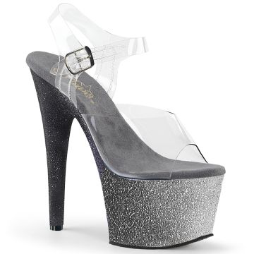 ADORE-708OMBRE | Šedé sexy sandály s třpytkami ADO708OMBRE/C/S-B Pleaser