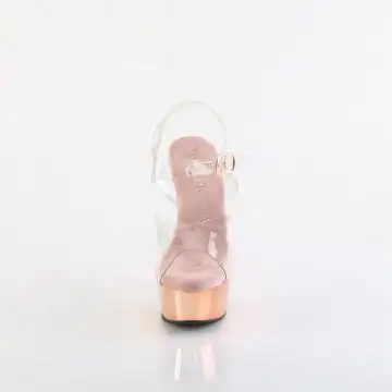 Zlaté sexy sandály DEL608/C/ROGLDCH | DELIGHT-608 Pleaser - zepředu