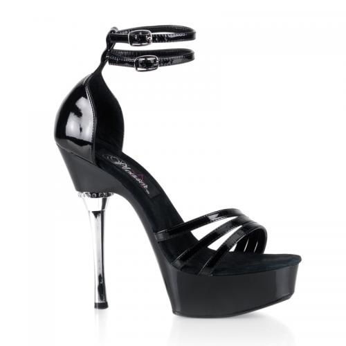 ALLURE-670 Sexy černá obuv na kovovém podpatku