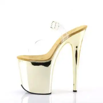 FLAM808/C/GCH zlaté sexy sandály | FLAMINGO-808 Pleaser - z vnitřku