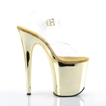 FLAM808/C/GCH zlaté sexy sandály | FLAMINGO-808 Pleaser - z vnějšku