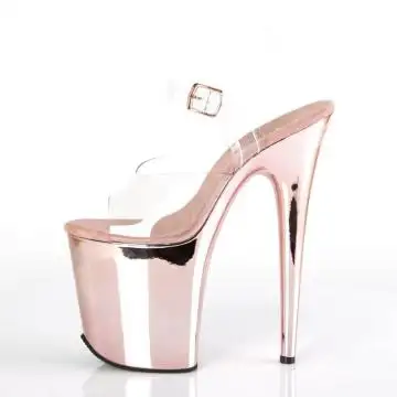 FLAM808/C/ROGLDCH růžové sexy sandály | FLAMINGO-808 Pleaser - z vnitřku
