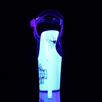 Bílé svítící sexy boty FLAM808SW/C/NW | FLAMINGO-808SW Pleaser - zezadu Bílé svítící sexy boty FLAM808SW/C/NW | FLAMINGO-808SW Pleaser - zezadu