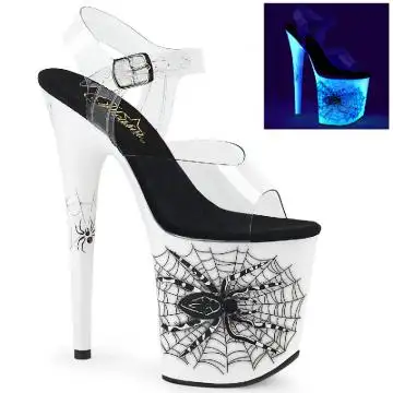 Bílé svítící sexy boty FLAM808SW/C/NW | FLAMINGO-808SW Pleaser