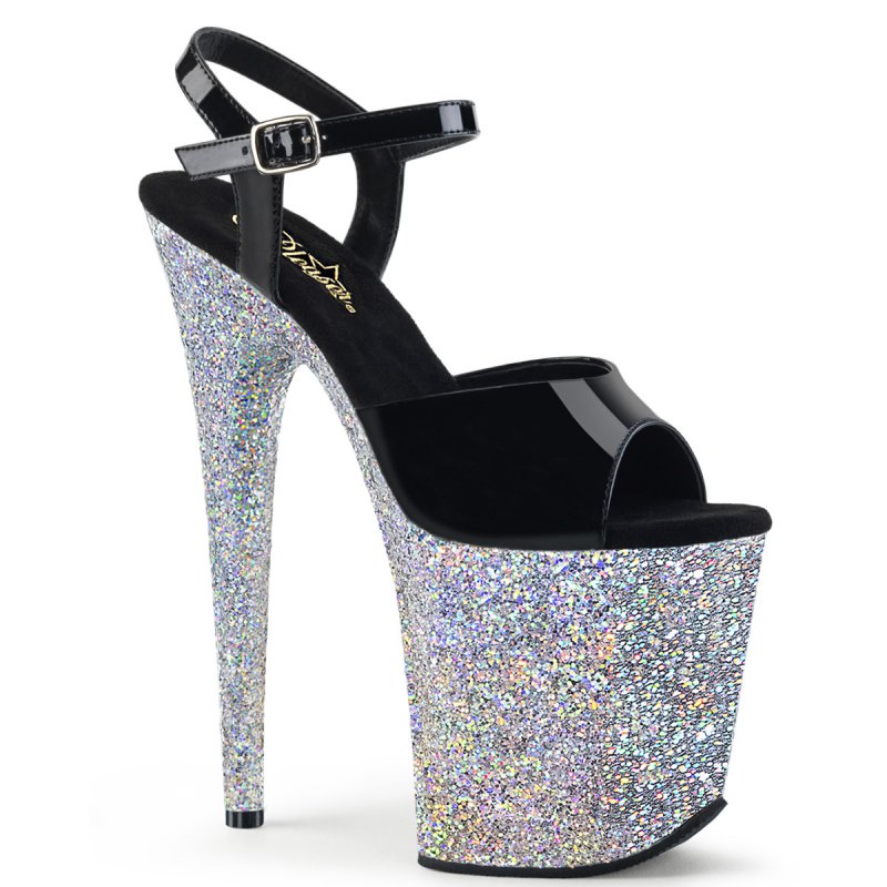 FLAMINGO-809LG FLAM809LG/B/SG Stříbrné sexy sandály | FLAMINGO-809LG Pleaser