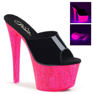 SKY301UVG/B/NHPG sexy pantofle s růžovým svítícím podpatkem | SKY-301UVG Pleaser SKY301UVG/B/NHPG sexy pantofle s růžovým svítícím podpatkem | SKY-301UVG Pleaser