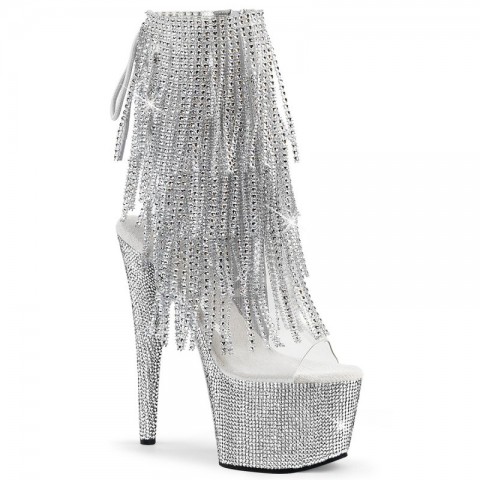 BEJEWELED-1017RSF-7 luxusní go-go boty Pleaser s třásněmi