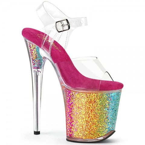 FLAMINGO-808RG-02 Pleaser - sandály s třpytkami